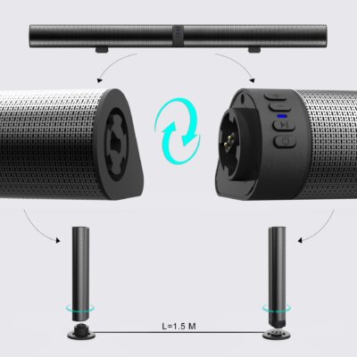 Home Theater 3D Stereo Surround Wireless Speaker Multi-Function Subwoofer Soundbar Support Foldable Split For TV/PC - Image 6