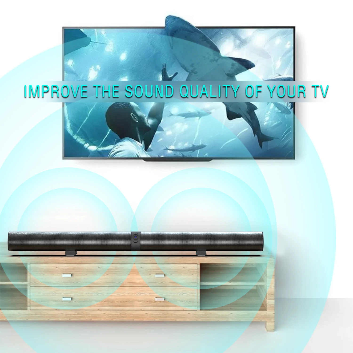 Home Theater 3D Stereo Surround Wireless Speaker Multi-Function Subwoofer Soundbar Support Foldable Split For TV/PC