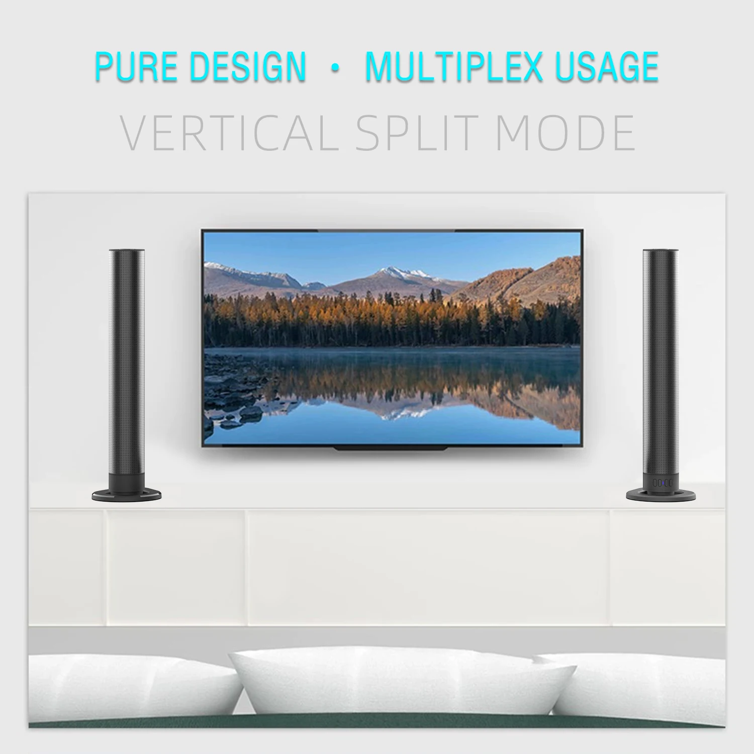 Home Theater 3D Stereo Surround Wireless Speaker Multi-Function Subwoofer Soundbar Support Foldable Split For TV/PC