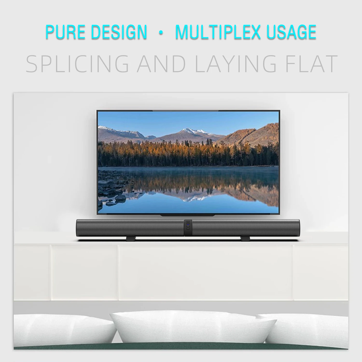Home Theater 3D Stereo Surround Wireless Speaker Multi-Function Subwoofer Soundbar Support Foldable Split For TV/PC