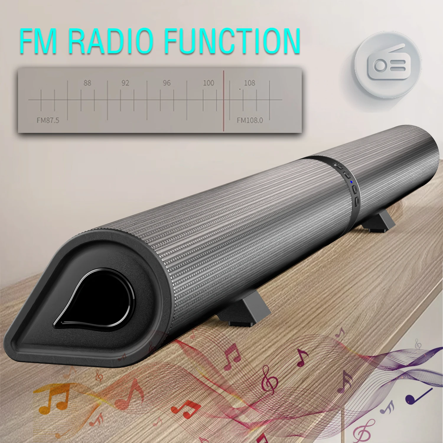 Home Theater 3D Stereo Surround Wireless Speaker Multi-Function Subwoofer Soundbar Support Foldable Split For TV/PC