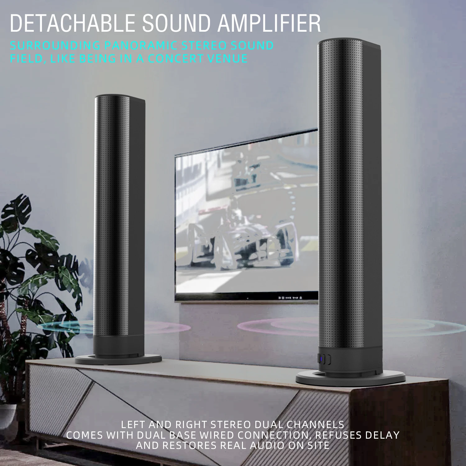 Home Theater 3D Stereo Surround Wireless Speaker Multi-Function Subwoofer Soundbar Support Foldable Split For TV/PC