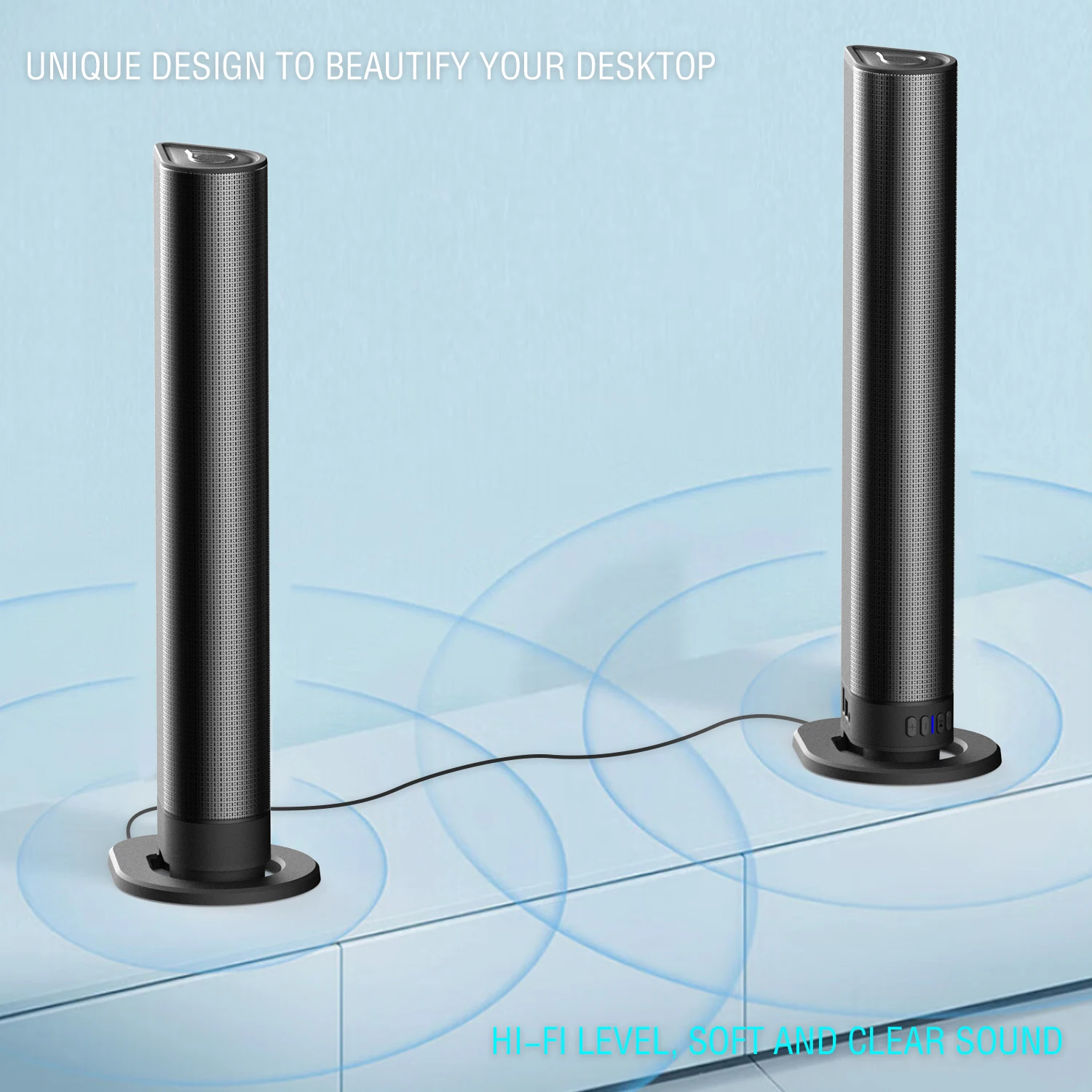 Home Theater 3D Stereo Surround Wireless Speaker Multi-Function Subwoofer Soundbar Support Foldable Split For TV/PC