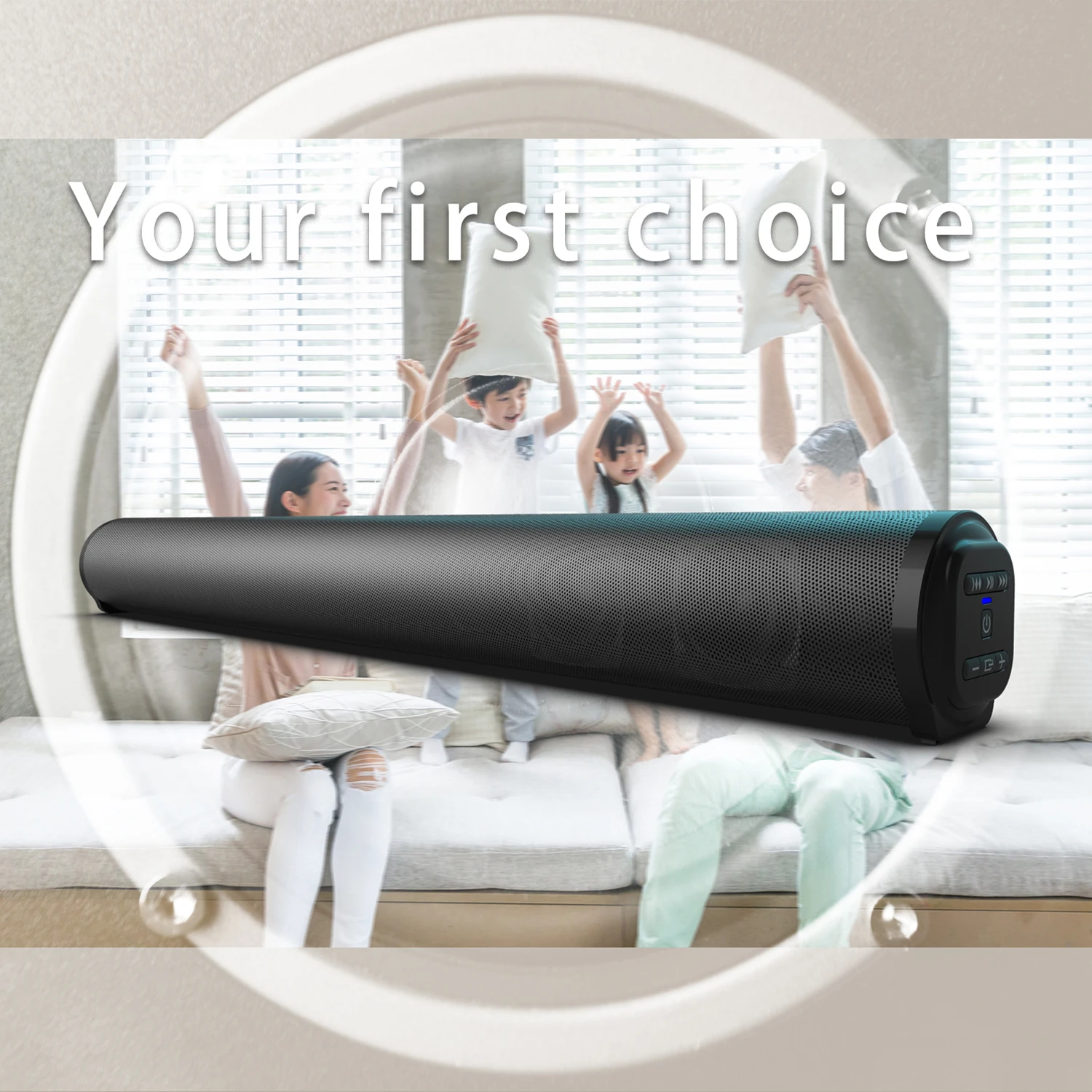 2024 Soundbar Sound Wireless Bluetooth Car Computer Speaker Stereo Tv Home Theater Sombar For 3.5mm Output PC