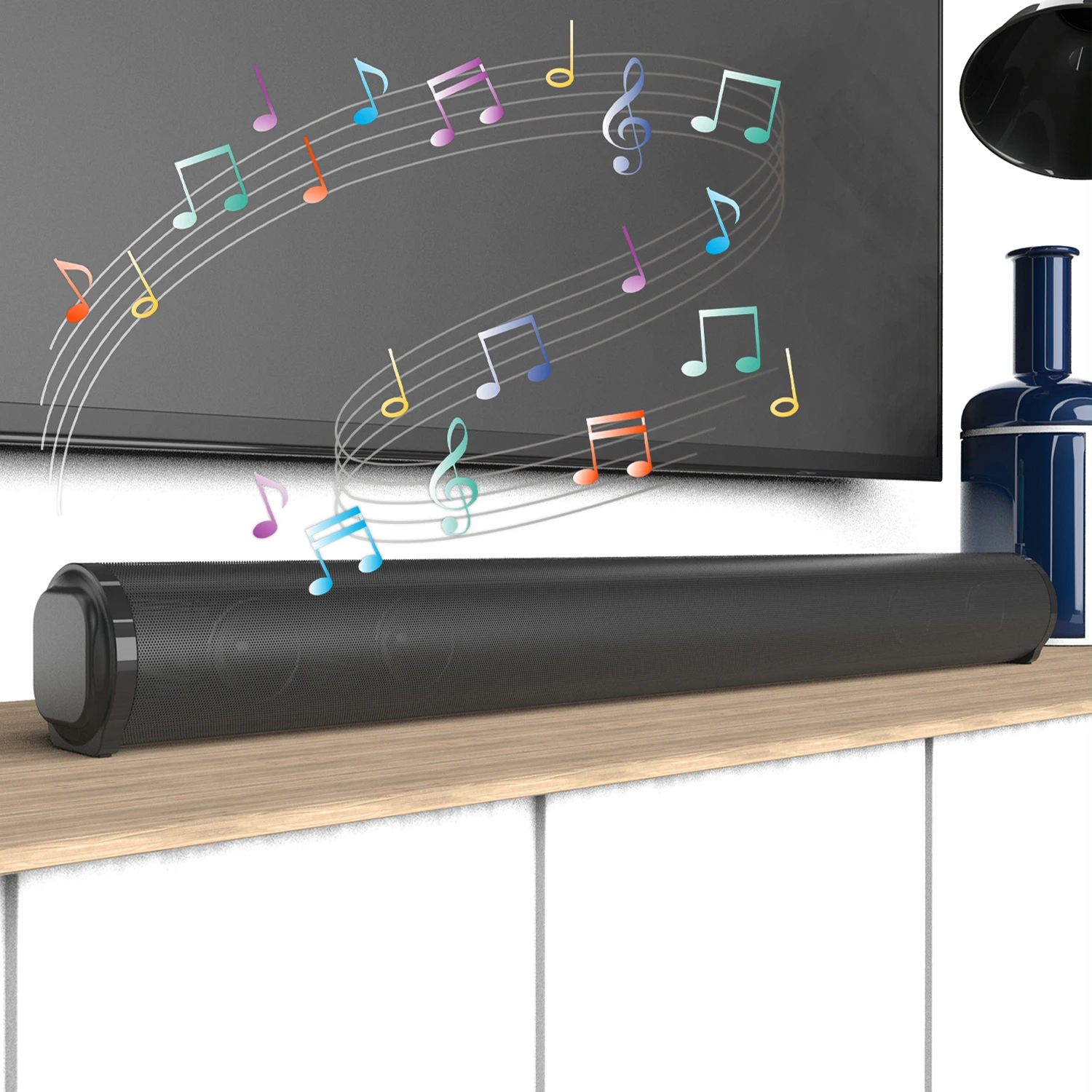 2024 Soundbar Sound Wireless Bluetooth Car Computer Speaker Stereo Tv Home Theater Sombar For 3.5mm Output PC