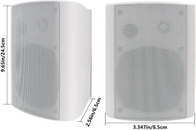 Herdio 2PCS Passive Outdoor Speakers 300 Watts 5.25'' Outdoor Speaker Waterproof For Patio Indoor Outdoor Home Theater Sound Box - Image 2