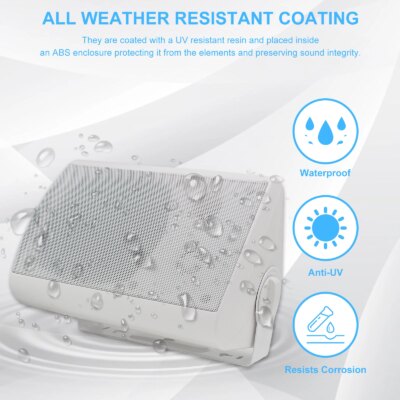 Herdio 2PCS Passive Outdoor Speakers 300 Watts 5.25'' Outdoor Speaker Waterproof For Patio Indoor Outdoor Home Theater Sound Box - Image 3