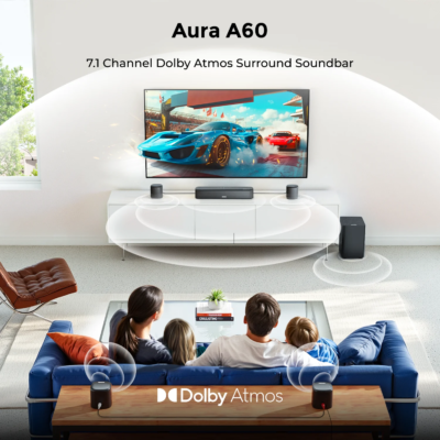 ULTIMEA 350W 7.1 Soundbar for TV with Dolby Atmos,Home Theater Technology Bluetooth Speakers with Subwoofer&4 Surround Speakers - Image 2