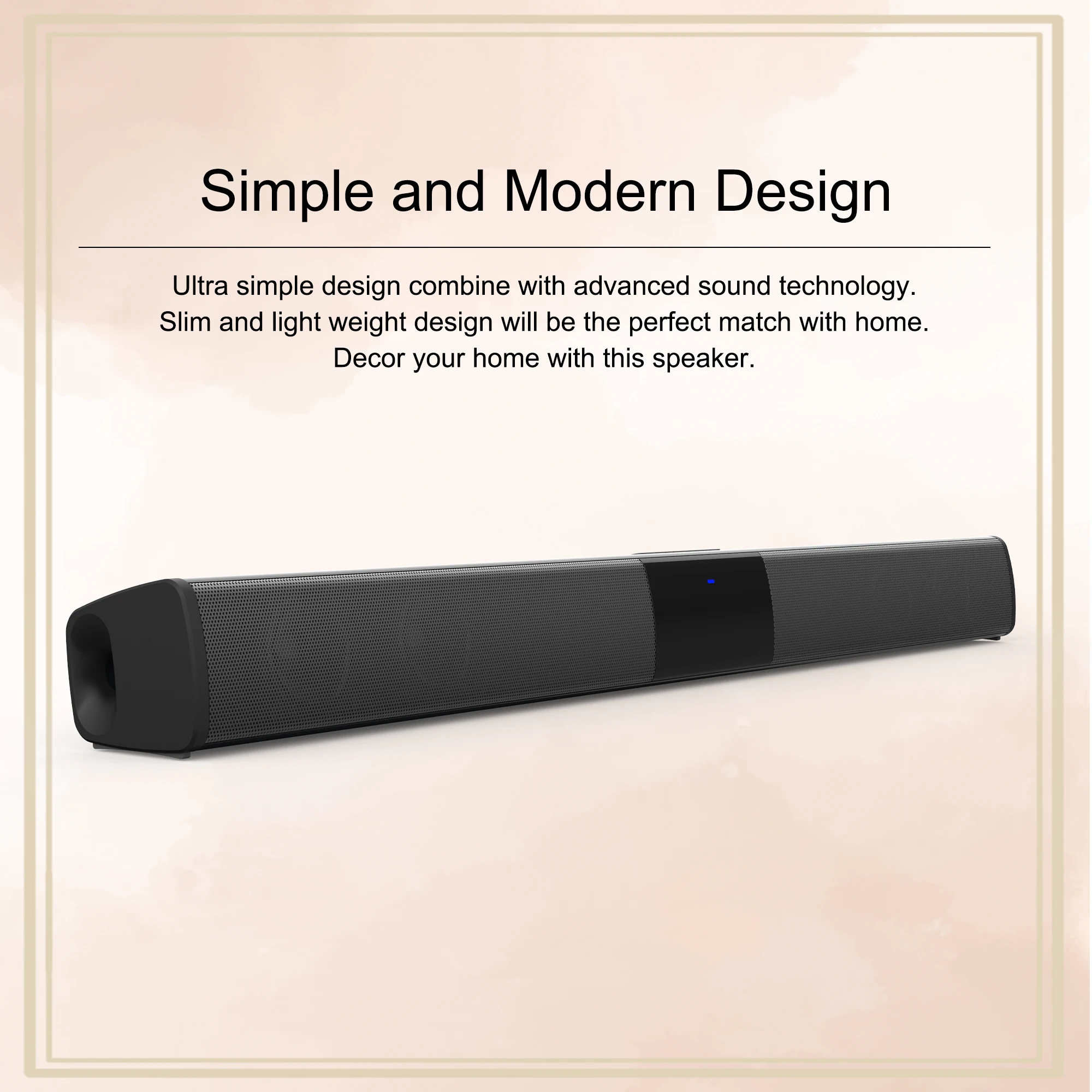 Soundbar Speakers, Bluetooth 5.3, Stereo Soundbar Surround Sound Home Cinema with Remote Control, Support RCA AUX TF-Card