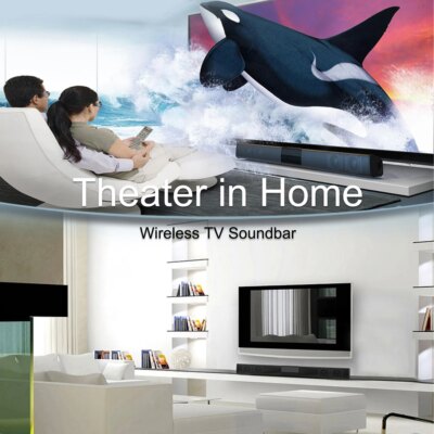 Soundbar Speakers, Bluetooth 5.3, Stereo Soundbar Surround Sound Home Cinema with Remote Control, Support RCA AUX TF-Card - Image 4