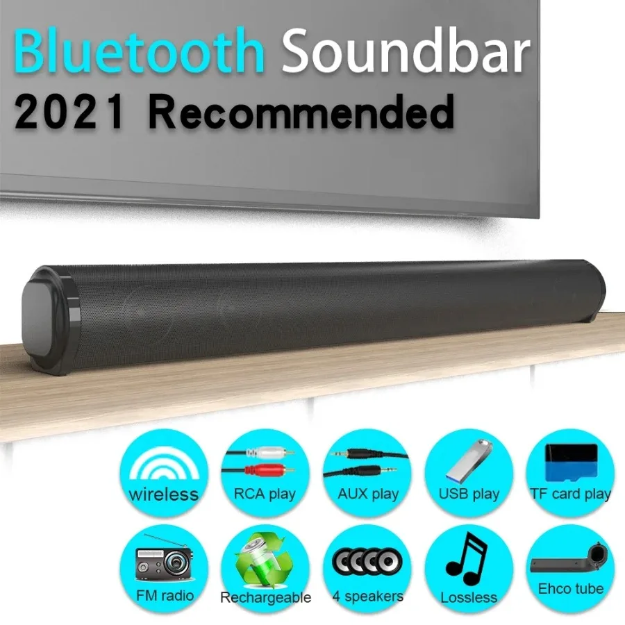 Super Powerful Wireless Bluetooth Speaker Portable Sound Bar Caixa De Som Bluetooth Home Theater TV Sound Box Subwoofer FM Radio