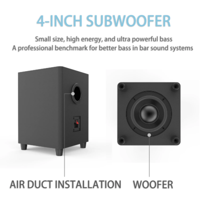 Rsionch Wooden Subwoofer Soundbar with Microphone Karaoke Bluetooth Speaker Home Theater TV Sound Bar Bass Speaker Sub-woofer - Image 2