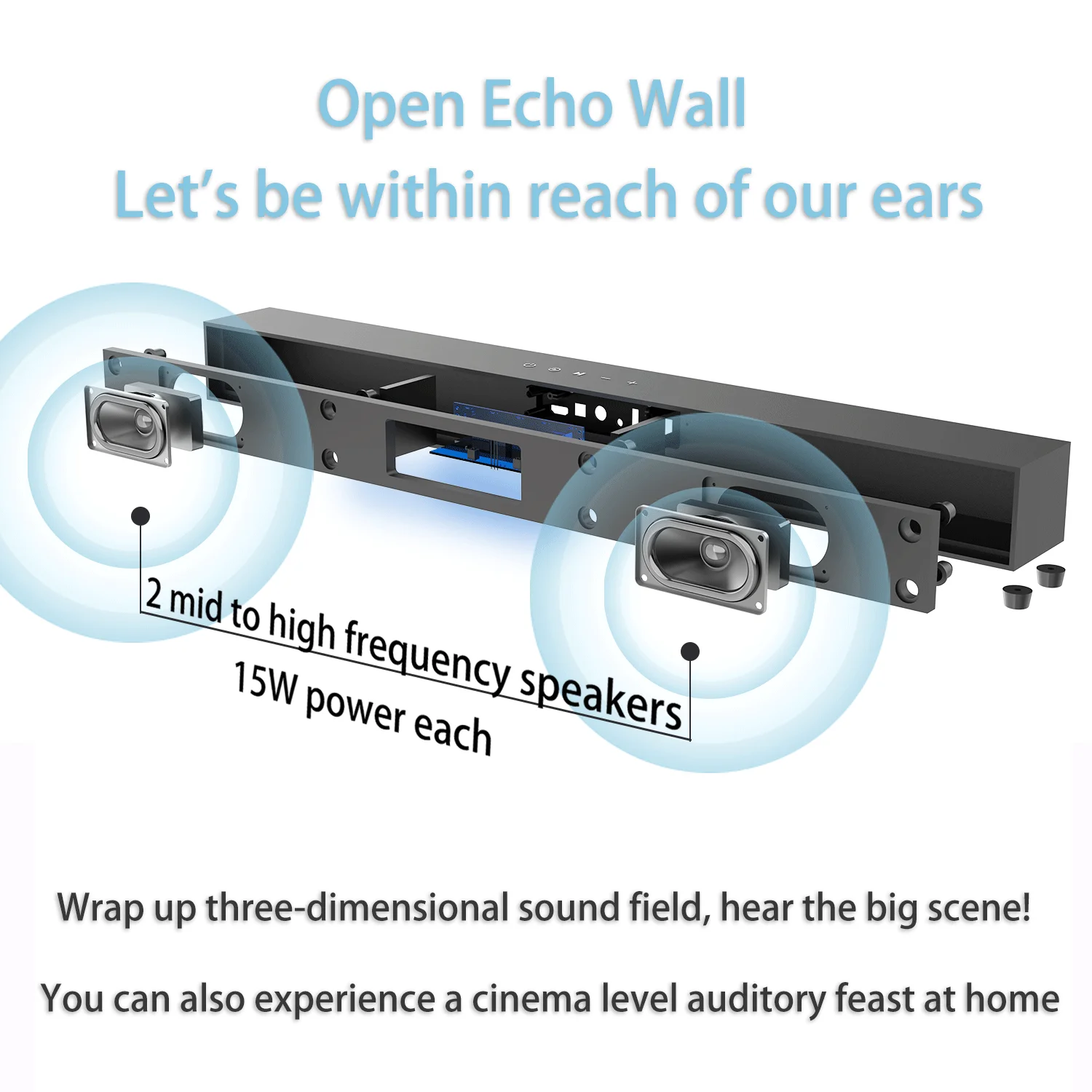 Rsionch Wooden Subwoofer Soundbar with Microphone Karaoke Bluetooth Speaker Home Theater TV Sound Bar Bass Speaker Sub-woofer
