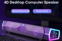 4D Computer Speakers Bluetooth 5.0 Wired Loudspeaker Surround Soundbar Speaker Stereo Subwoofer Sound bar for Laptop Notebook PC
