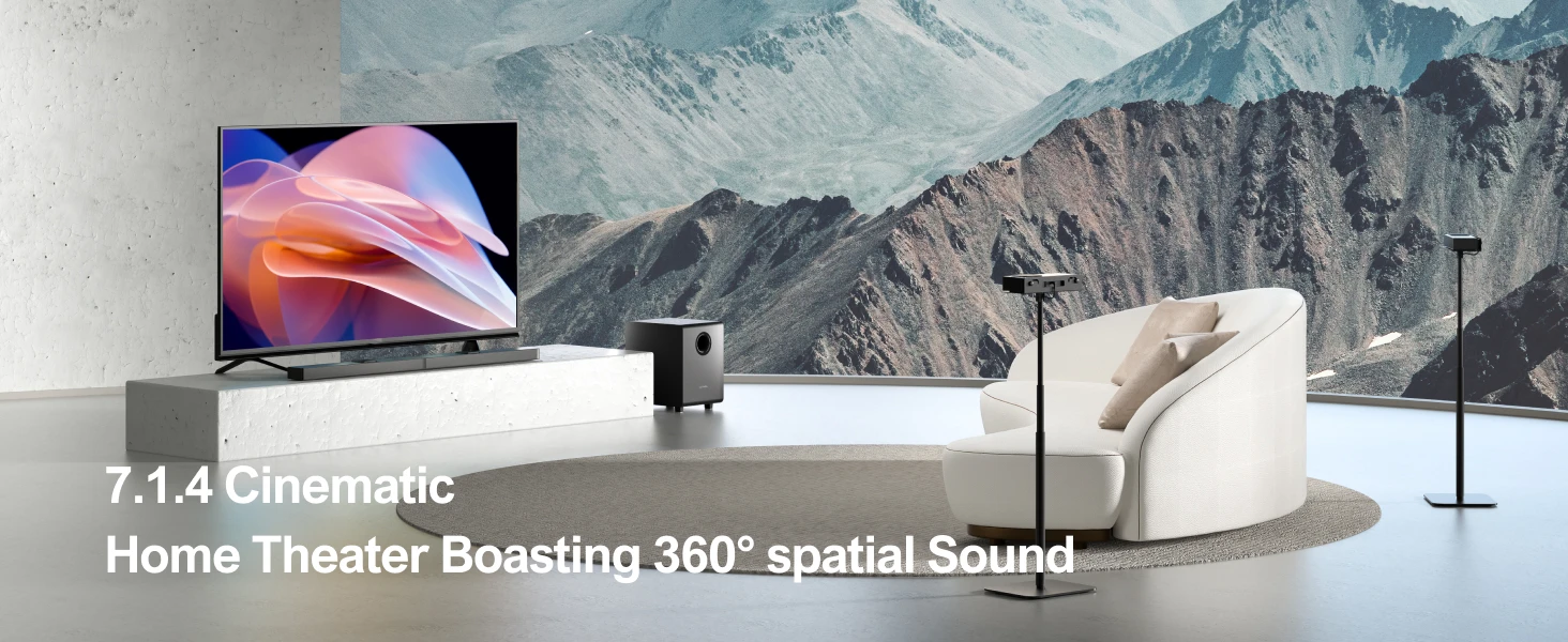 ULTIMEA 7.1.4 Sound Bar for TV with Dolby Atmos, 740W Surround Sound System with 8