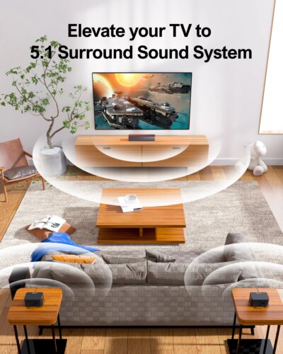 ULTIMEA 320W 5.1 Soundbar with Wireless Subwoofer&2 Surround Speakers, 3D Surround Sound System Home Theater Bluetooth Speakers - Image 2