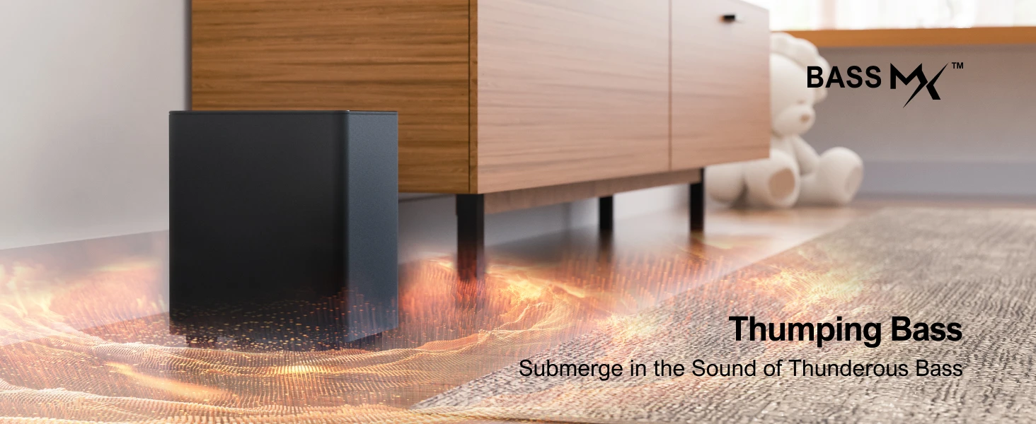 ULTIMEA 320W 5.1 Soundbar with Wireless Subwoofer&2 Surround Speakers, 3D Surround Sound System Home Theater Bluetooth Speakers