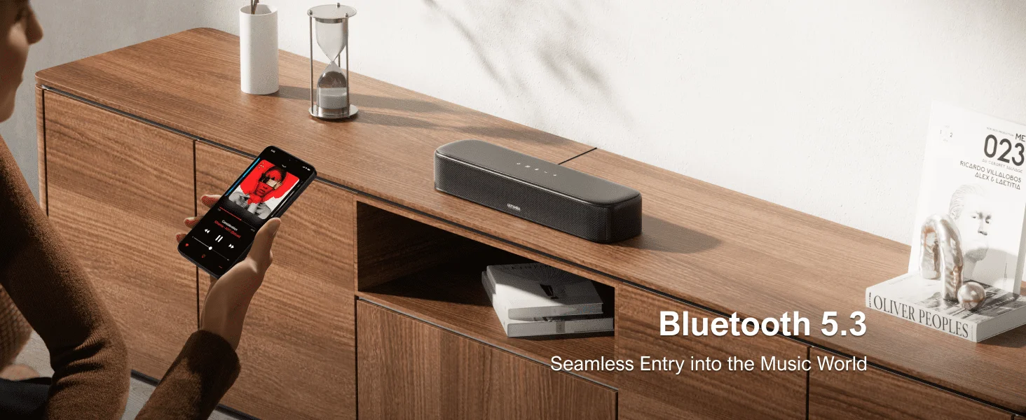 ULTIMEA 5.1CH Virtual Surround Sound Bar for Smart TV, App Control, TV Soundbar with Subwoofer and 2 Surround Speakers,250W