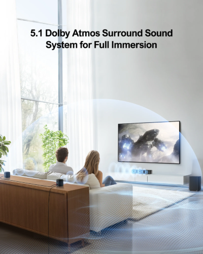 ULTIMEA 5.1ch SoundBar with Dolby Atmos, APP Control, Home Theater Sound Bar for Smart TV with Subwoofer&2 Surround Speakers - Image 2