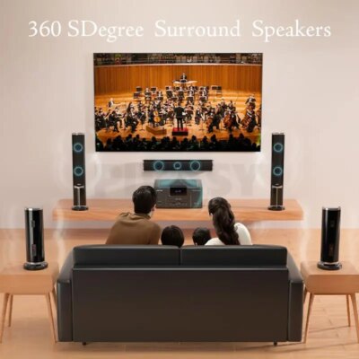8 Inch 4Ω High Power TV Living Room KTV Bluetooth 4.0 Speaker Stereo Sound Subwoofer Speaker 5.1 Home Theater System Audio Set - Image 4