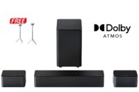 ULTIMEA 5.1ch Dolby Atmos Soundbar, 3D Surround Sound System, Soundbar for TV Devices with Wireless Subwoofer & 2 Rear Speakers