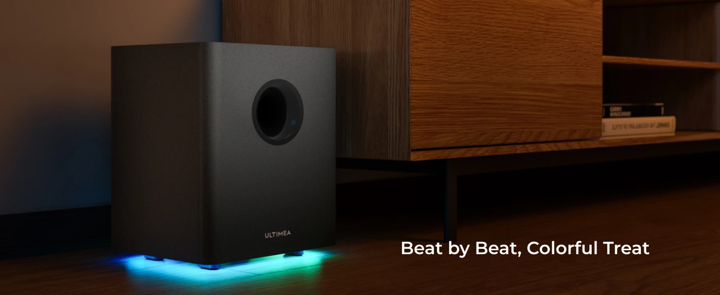 ULTIMEA 5.1ch Soundbar with Dolby Atmos, Soundbar with RGB Light & App Control, Bluetooth Speakers HDMI eARC for Home Cinema