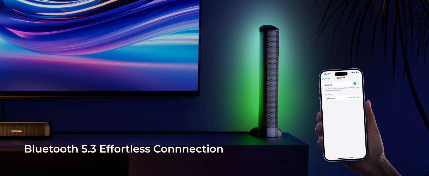 ULTIMEA 5.1ch Soundbar with Dolby Atmos, Soundbar with RGB Light & App Control, Bluetooth Speakers HDMI eARC for Home Cinema