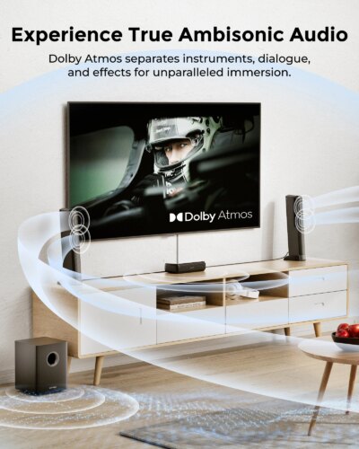 ULTIMEA 5.1ch Soundbar with Dolby Atmos, Soundbar with RGB Light & App Control, Bluetooth Speakers HDMI eARC for Home Cinema - Image 2