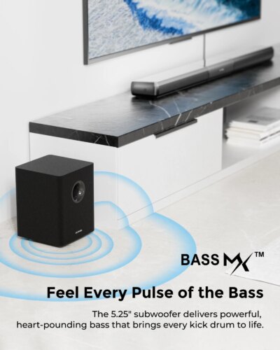 ULTIMEA 5.1ch Soundbar with Dolby Atmos, Soundbar with RGB Light & App Control, Bluetooth Speakers HDMI eARC for Home Cinema - Image 4