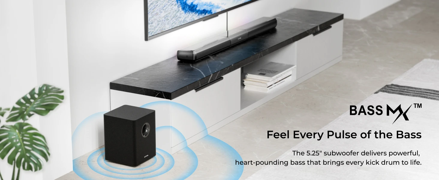 ULTIMEA 5.1ch Soundbar with Dolby Atmos, Soundbar with RGB Light & App Control, Bluetooth Speakers HDMI eARC for Home Cinema