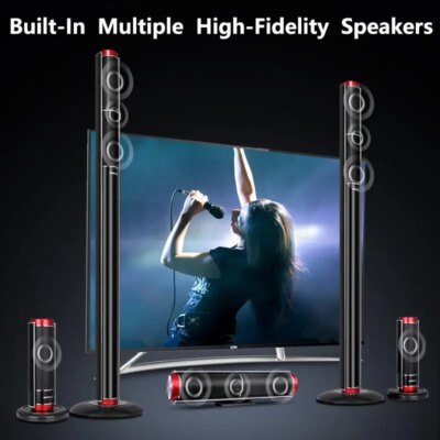 Bluetooth 5.1High Power HiFi Fever Subwoofer Surround Stereo Active Speaker Wooden 8Ω Fiber Coaxial TV Home Theater Audio Set - Image 6