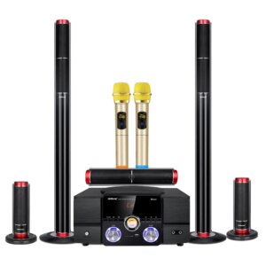 Bluetooth 5.1High Power HiFi Fever Subwoofer Surround Stereo Active Speaker Wooden 8Ω Fiber Coaxial TV Home Theater Audio Set - Image 2