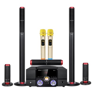 Bluetooth 5.1High Power HiFi Fever Subwoofer Surround Stereo Active Speaker Wooden 8Ω Fiber Coaxial TV Home Theater Audio Set - Image 2