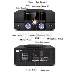 Bluetooth 5.1High Power HiFi Fever Subwoofer Surround Stereo Active Speaker Wooden 8Ω Fiber Coaxial TV Home Theater Audio Set - Image 4