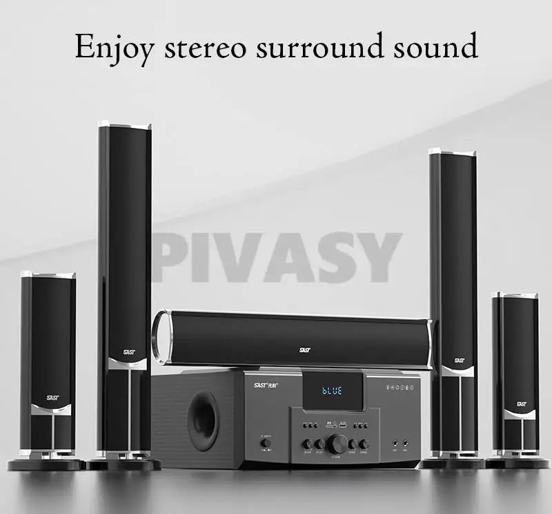 8 Inch 4Ω High Power TV Living Room KTV Bluetooth 4.0 Speaker Stereo Sound Subwoofer Speaker 5.1 Home Theater System Audio Set