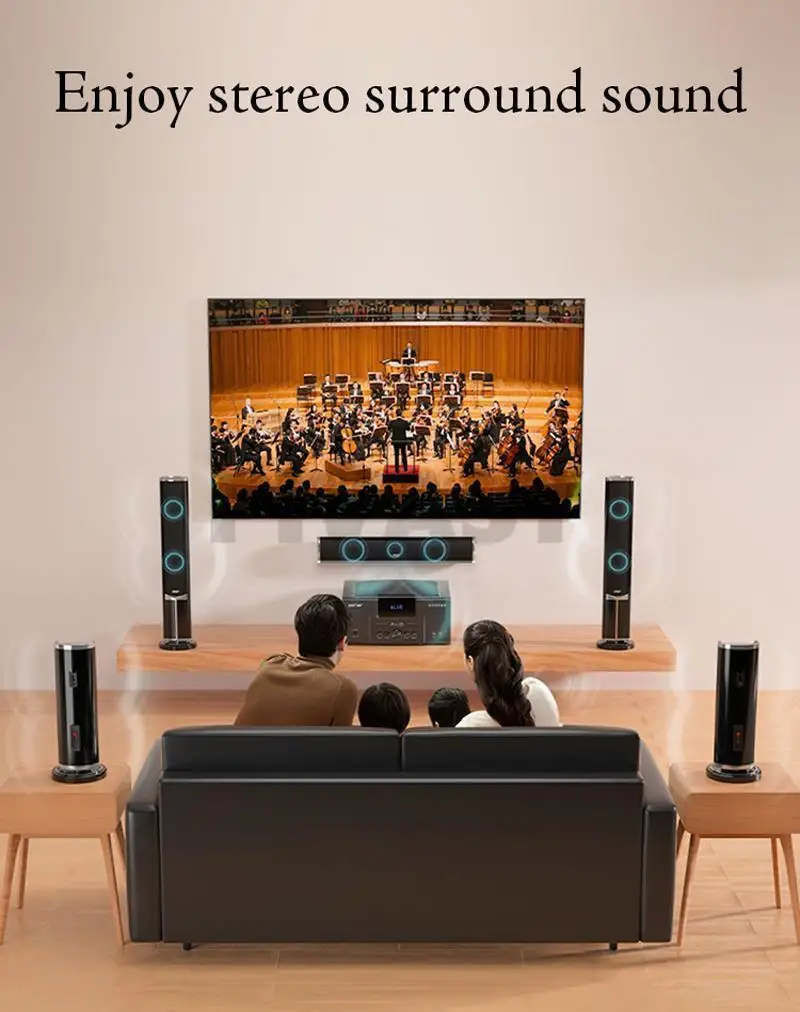 8 Inch 4Ω High Power TV Living Room KTV Bluetooth 4.0 Speaker Stereo Sound Subwoofer Speaker 5.1 Home Theater System Audio Set
