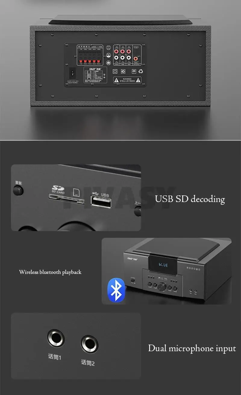 8 Inch 4Ω High Power TV Living Room KTV Bluetooth 4.0 Speaker Stereo Sound Subwoofer Speaker 5.1 Home Theater System Audio Set