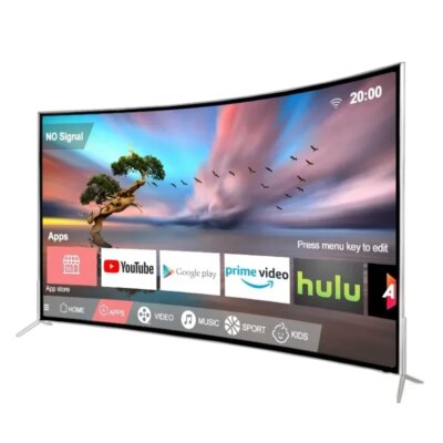 US.EU Wholesale LED TV Curved Screen 55 Inch Metal Frame Smart Android LCD TV Ultra HD 4K Smart Television