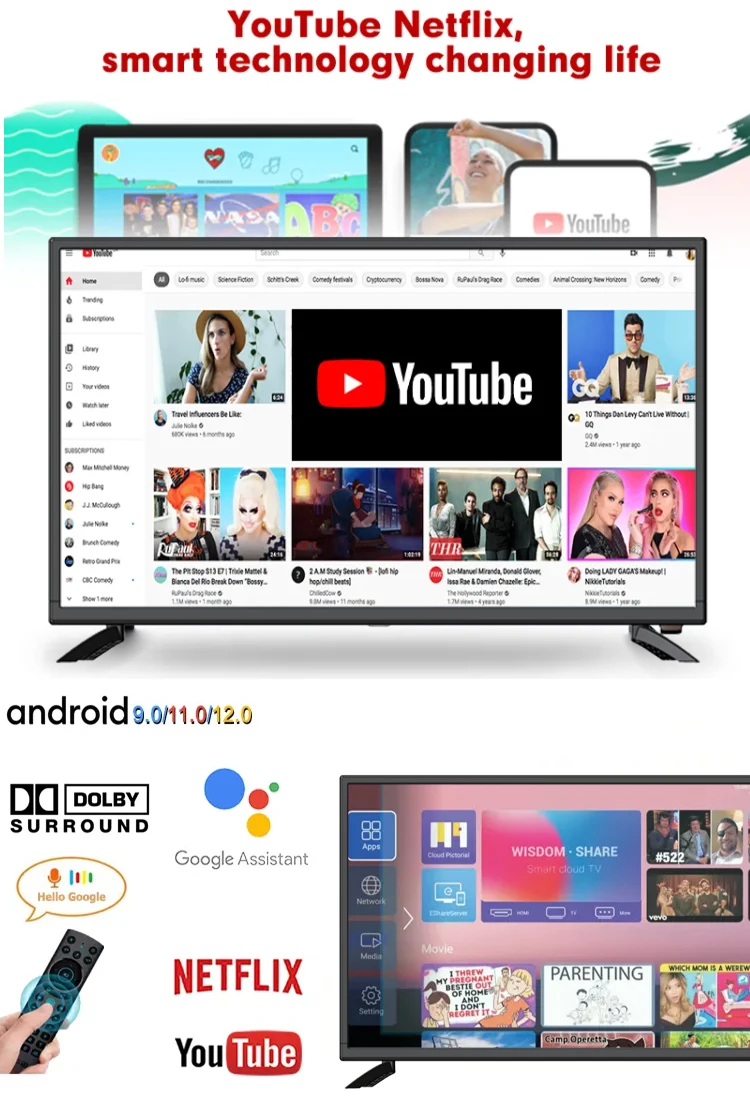 75 80 85 100 120 Inch 4k UHD Flat Smart OLED TV UHDTV