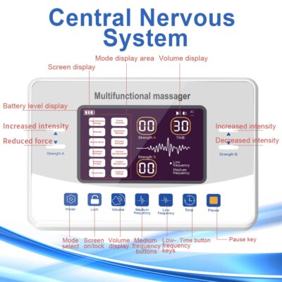12 Modes Tens Machine Electric Muscle Stimulator EMS Acupuncture Low Frequency Massage Therapy Device Health Care Relax - Image 3
