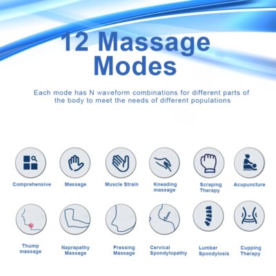 12 Modes Tens Machine Electric Muscle Stimulator EMS Acupuncture Low Frequency Massage Therapy Device Health Care Relax - Image 5