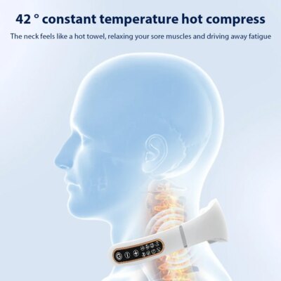 Neck Physical Therapy Massager 15 Gears 6 Modes Cervical Therapy Massage Stimulator USB Charging Vibration Pulse for Home Office - Image 5