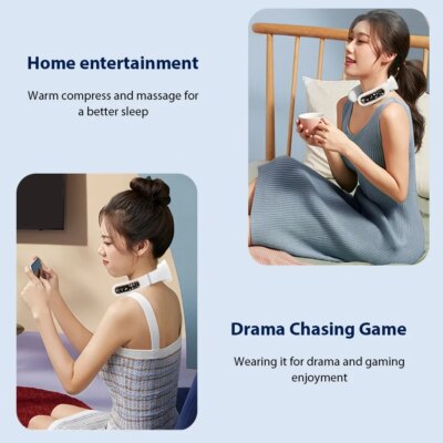 Neck Physical Therapy Massager 15 Gears 6 Modes Cervical Therapy Massage Stimulator USB Charging Vibration Pulse for Home Office - Image 6