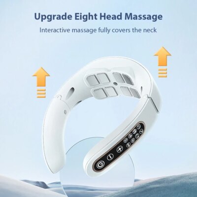 Neck Physical Therapy Massager 15 Gears 6 Modes Cervical Therapy Massage Stimulator USB Charging Vibration Pulse for Home Office - Image 2