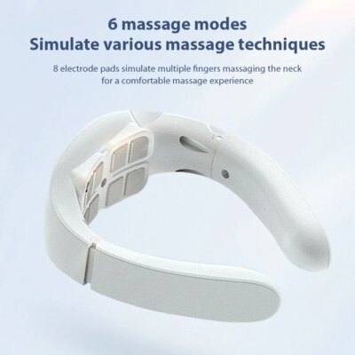 Neck Physical Therapy Massager 15 Gears 6 Modes Cervical Therapy Massage Stimulator USB Charging Vibration Pulse for Home Office - Image 3