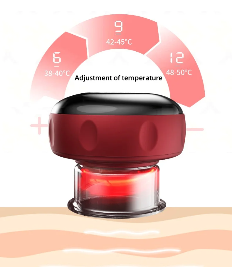 Body Scraping Massage Smart Electric Vacuum Cupping Heating Suction Cup Device Back Neck Arm Massger Beauty Massage Instrument