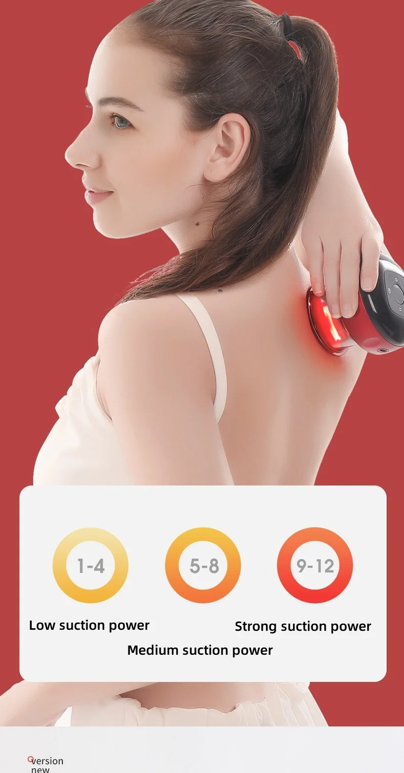 Body Scraping Massage Smart Electric Vacuum Cupping Heating Suction Cup Device Back Neck Arm Massger Beauty Massage Instrument