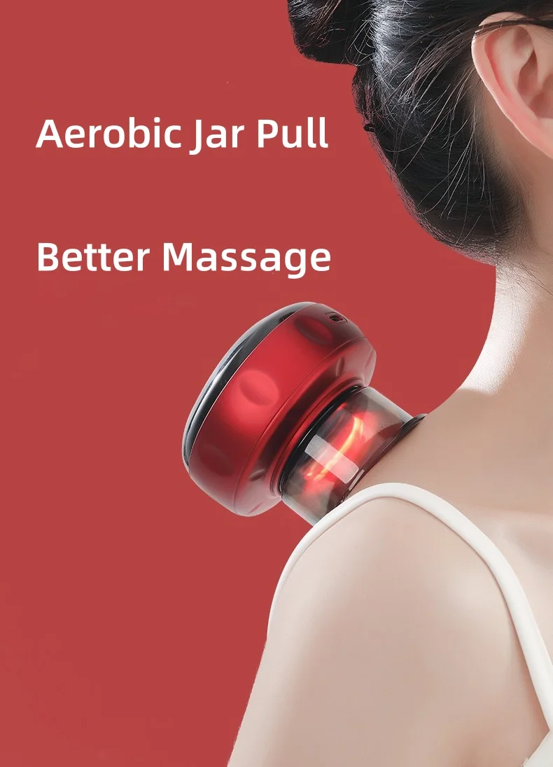Body Scraping Massage Smart Electric Vacuum Cupping Heating Suction Cup Device Back Neck Arm Massger Beauty Massage Instrument