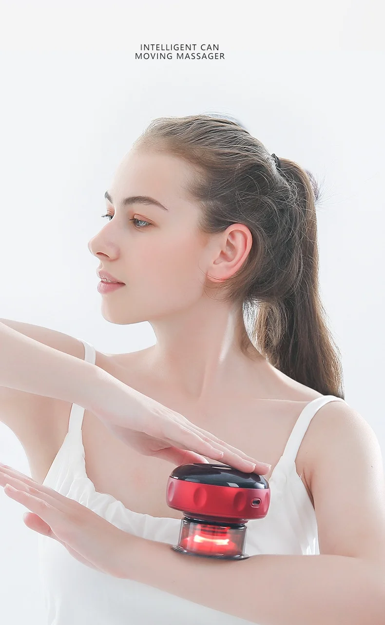 Body Scraping Massage Smart Electric Vacuum Cupping Heating Suction Cup Device Back Neck Arm Massger Beauty Massage Instrument