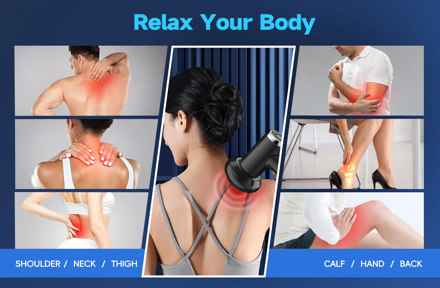 Electric Body Sculpting Machine Cellulite Massager&5 Heads,Full Body Rotaion Massage for Back/Abdomen/Butt/Leg/Arms Deep Relax